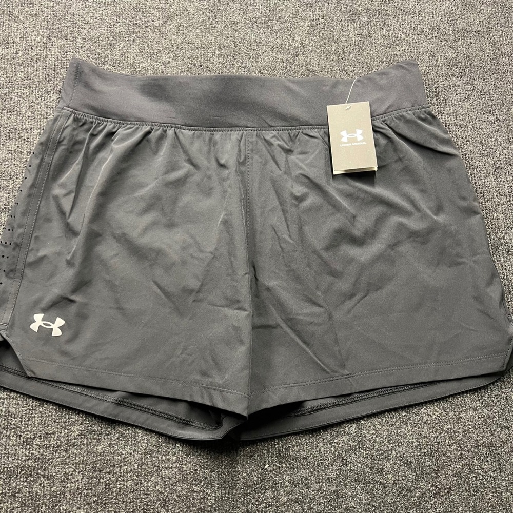Under Armour Mens Speedpocket 5 Inch Running Shorts Black XL 1377485-001 NWT